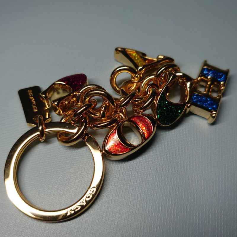 Coach key ring全新珠寶盒字母鑰匙圈