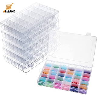 塑膠首飾收納盒, 帶可移動隔板 / 透明儲存容器, 用於珠子美甲繪畫水鑽刺繡釣魚 DIY 工藝配件