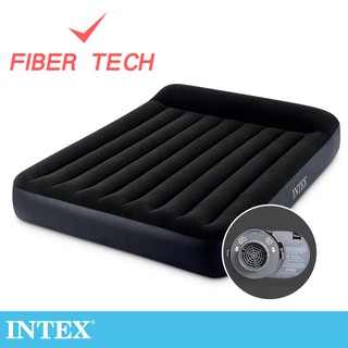 【INTEX】舒適雙人加大(FIBER TECH)內建電動幫浦充氣床/露營充氣床-寬152cm (64149ED)
