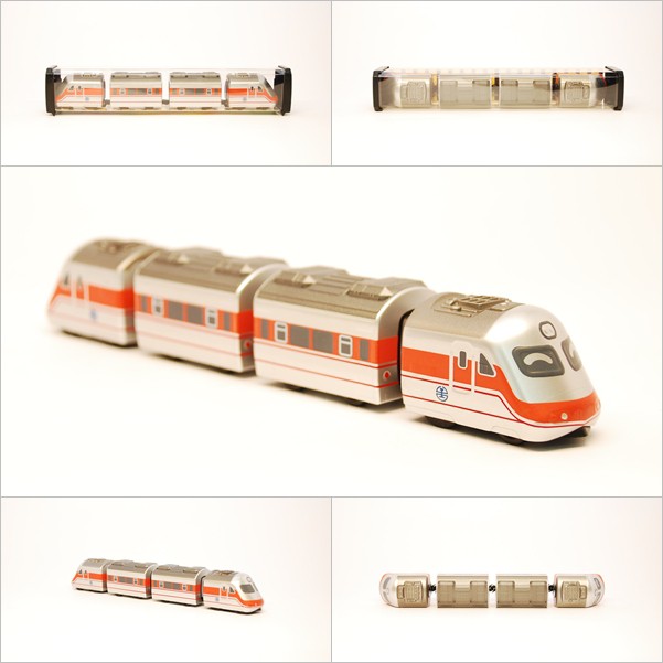 台鐵PP自強號列車 E1000型 鐵支路4節迴力小列車 迴力車 火車玩具 壓克力盒裝 QV001T1 TR台灣鐵道