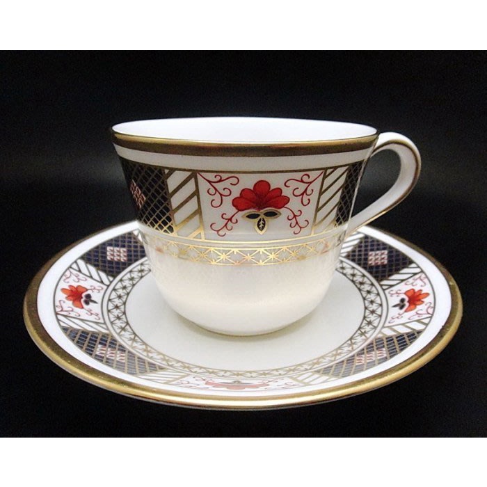【拾年之路】 英國製Royal Crown Derby德比Border系列咖啡杯+盤(免運)