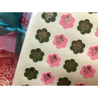 ☆╮Jessice 雜貨小鋪╭☆日本進口 梅花造型 謝謝封 和風 禮品 貼紙 72枚
