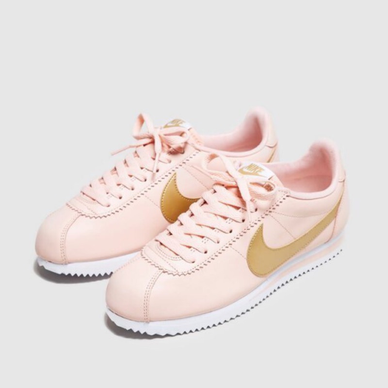 Nike Cortez Leather 皮革 粉色 粉金 阿甘 807471-800