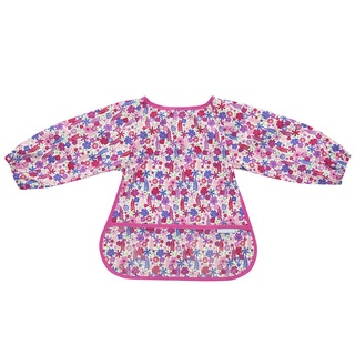 【台灣現貨．立即出貨】英國 JoJo Maman BeBe 長袖圍兜/喫飯衣_繽紛粉花_JJSBL-05
