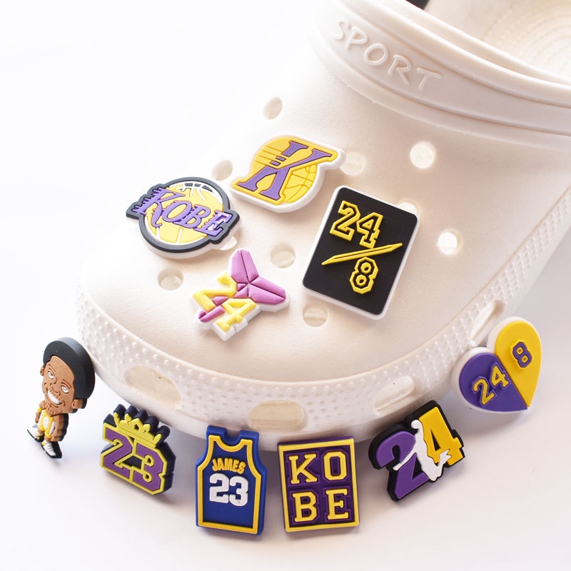 Nba 系列 Jibbitz croc 鞋配件搭扣 Charms Clogs Pins 高品質運動籃球 Kobe Lak