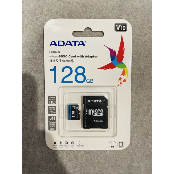 威剛ADATA Premier microSDXC UHS-I (A1)128G記憶卡(附轉卡) 現貨全新終身保固含運