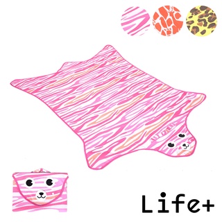 臺灣現貨24H出貨【Life+】動物叢林造型野餐墊/遊戲墊(粉色-虎紋) 戶外休閒 郊遊野餐 草坪地布 地墊睡墊