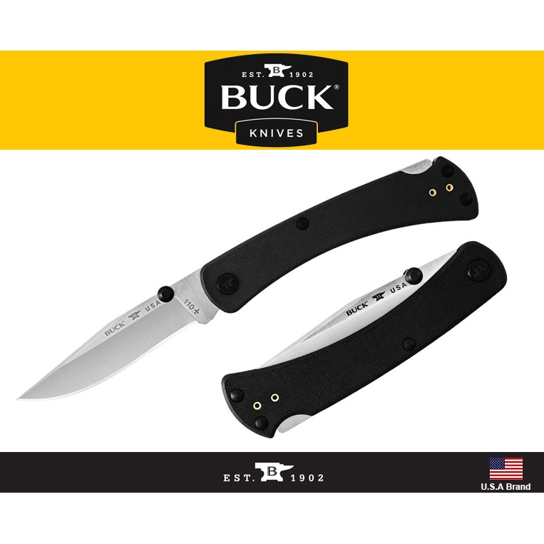 Buck美國巴克折刀Buck 110 Slim Pro TRX S30V粉末鋼推刀柱附黑背夾【BU0110BKS3-B】