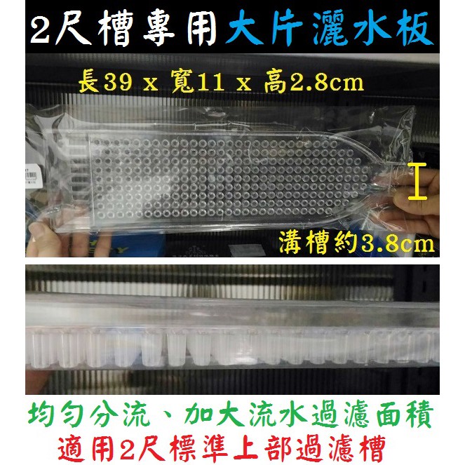 加大流水面積 ★ 灑水板 雨淋板 適用 2尺過濾槽 上部過濾槽 上部過濾器 濾水槽，適合60~90cm魚缸