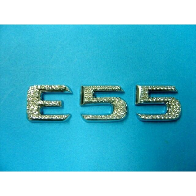 賓士 Mercedes Benz 鑲水晶鑽飾 E55 車標 後尾標 字貼 W211 W210 使用施華洛世奇水晶製作