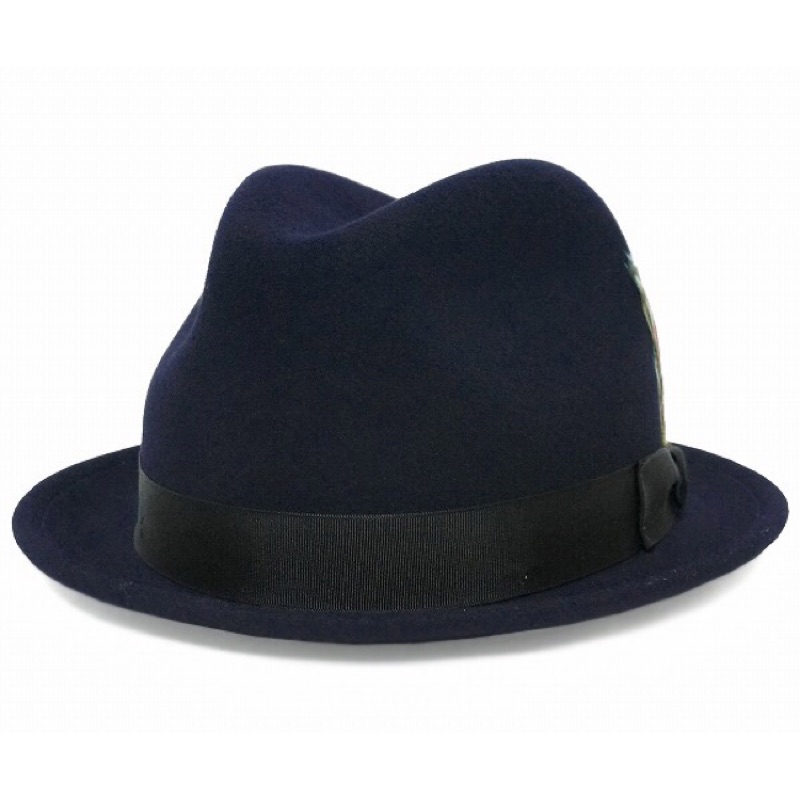 美國 NEW YORK HAT - STINGY FEDORA 三凹短簷 紳士帽 - 深藍色
