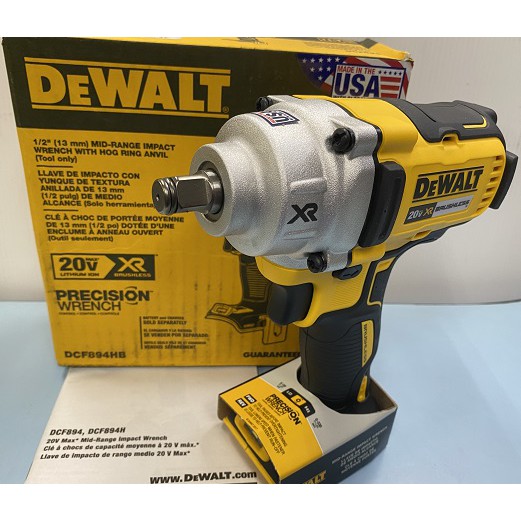 【小強工具】全新DEWALT 美國製造 得偉894 DCF894HB 20V C型環 無刷 衝擊 四分扳手 DCF894