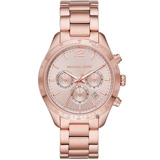 Michael Kors MK Runway 三眼計時女錶-玫塊金/42mm MK6796