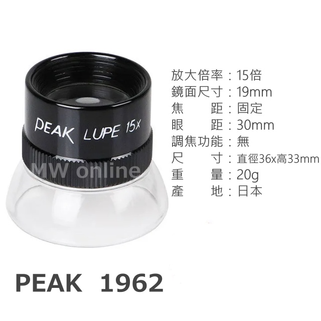 日本製  PEAK放大鏡 1962-15X