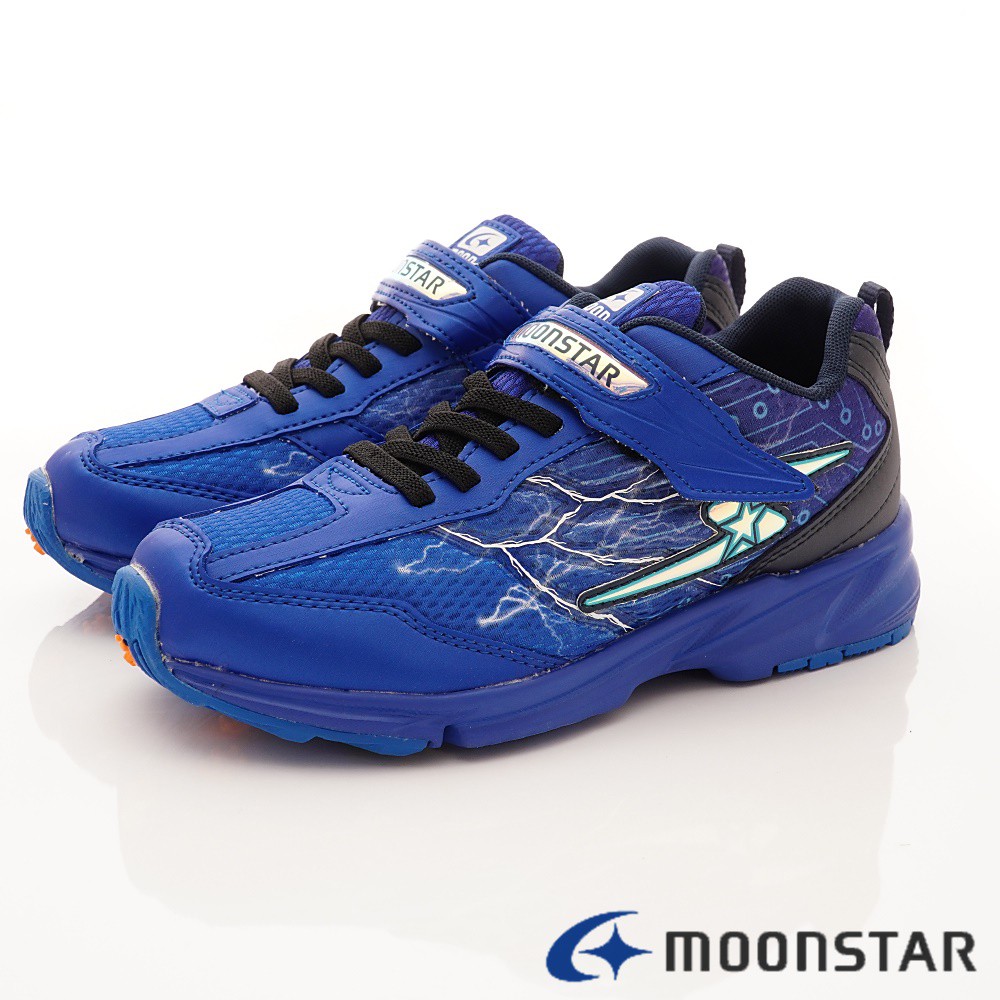 日本月星Moonstar機能童鞋 3E閃電競速運動鞋款 10065藍(中大童段)
