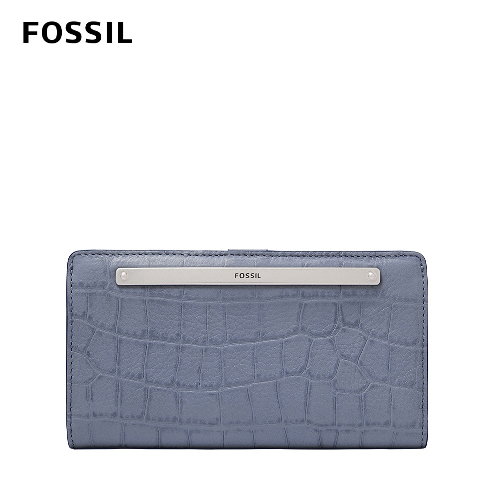 FOSSIL Liza 輕巧型真皮零錢袋長夾-薰衣草紫 SL6498550