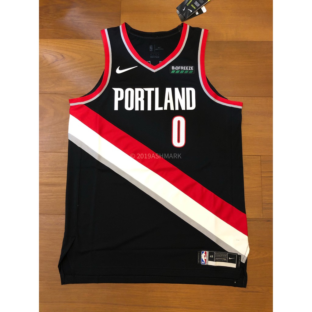 『NBA球衣』Nike Authentic Damian Lillard Icon 拓荒者客場黑 球員版球衣