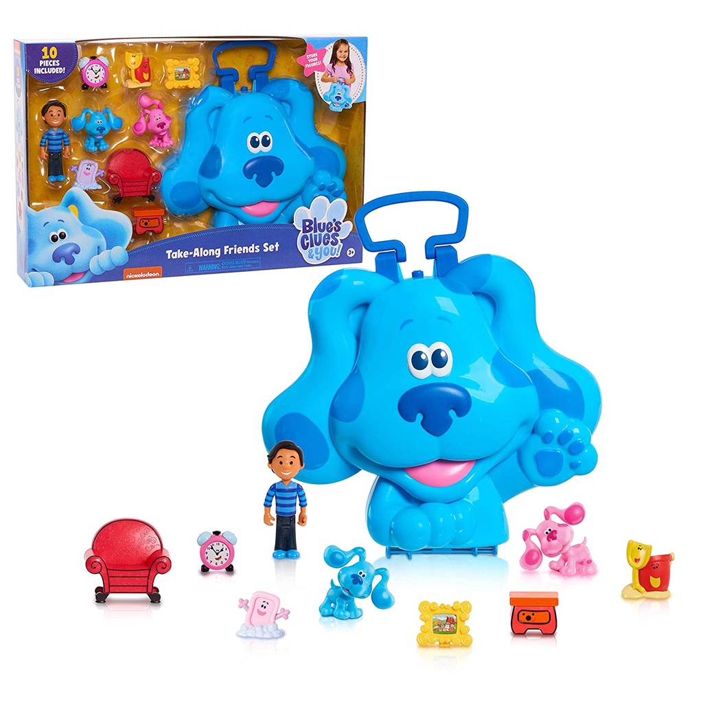 HappyHour: 現貨*美國 藍色小腳印 Blue's Clues 和好友們 豪華 公仔＋ 藍藍大頭手提盒 玩具組