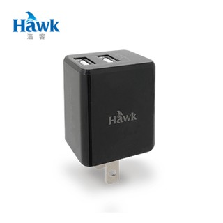 Hawk Mini 3.4A電源供應器-黑,白/雙USB/國際電壓100V-240V/PC防火材質/可自動偵測電流功能