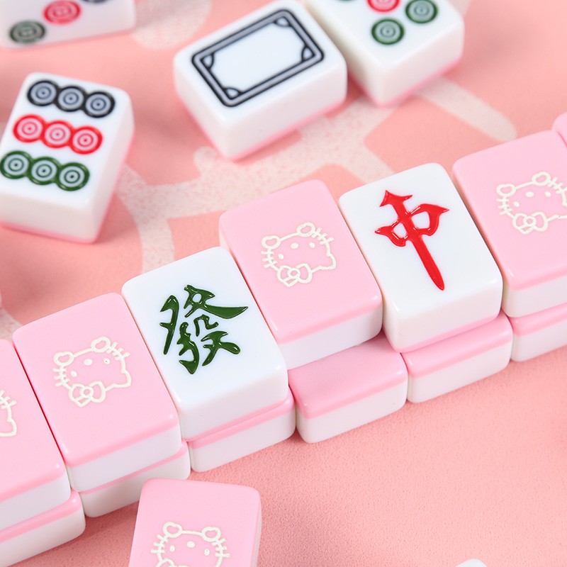 現貨凱迪貓hello Kitty可愛家用手搓麻將牌40 42 44號禮品網紅麻雀牌滿300元出貨 蝦皮購物