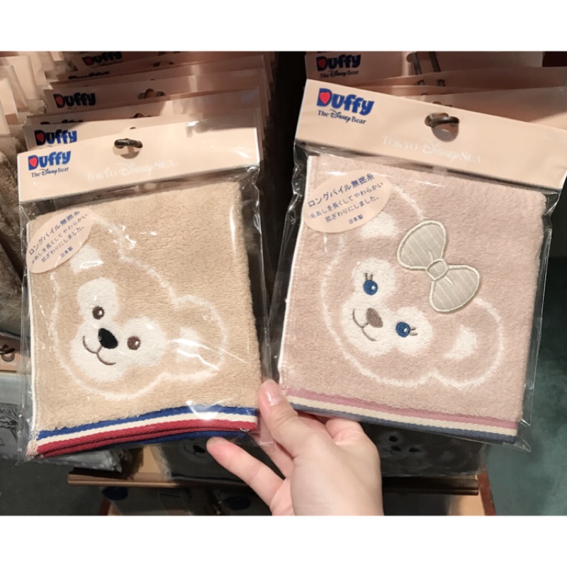 Disney迪士尼海洋樂園 達菲熊Duffy 雪莉玫Shelliemay日本製 小方巾毛巾