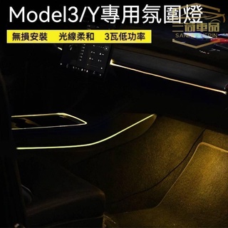 特斯拉model3modelY氛圍燈手機app控制中控燈帶七彩LED改裝配件