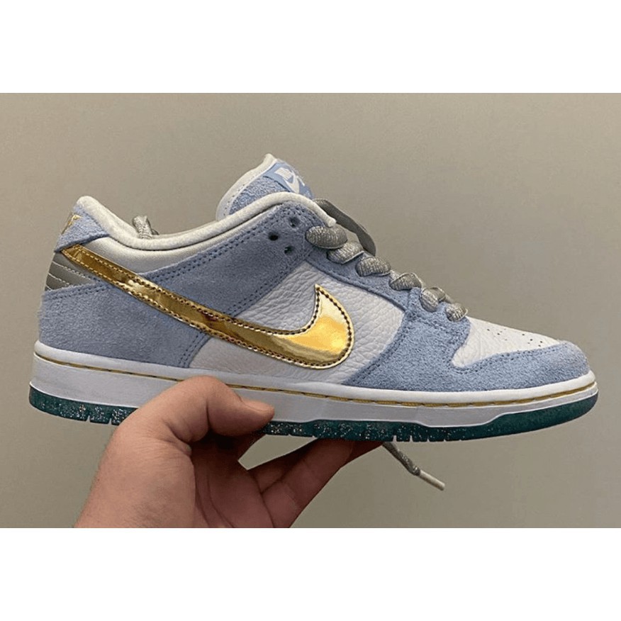實拍正品Sean Cliver x Nike SB Dunk Low Pro QS 白藍金DC9936-100 ...