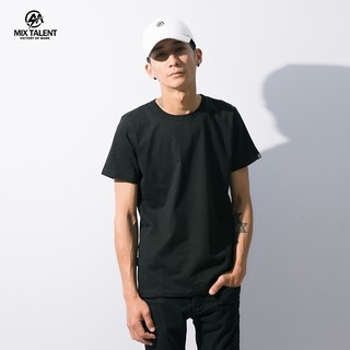 MIX TALENT 素T 潮流 圓領T 情侶裝 短T - 黑
