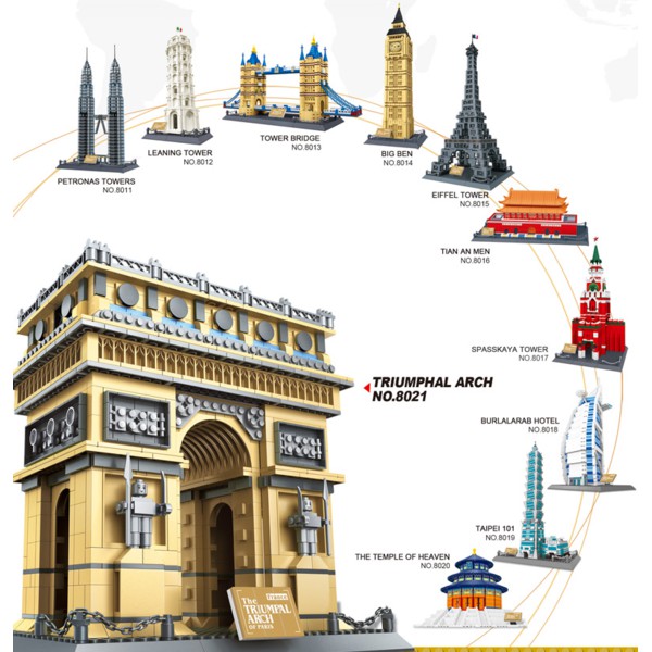 『現貨在台』萬格 樂高 創意 益智 建築 積木 LEGO 比薩斜塔 倫敦鐵橋 大笨鐘 艾菲爾鐵塔 帆船飯店  克里姆林宮