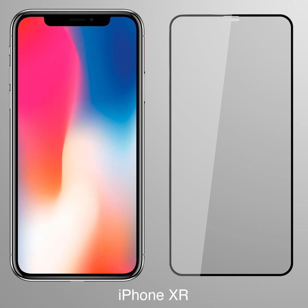 YADI Apple iPhone XR 蘋果手機 9H超高硬度鋼化玻璃保護貼膜6.1吋-2.5D滿版-黑  蝦皮直送