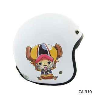 EVO 安全帽 CA-310 復古帽 海賊王 白色 半罩 半拆洗 卡通圖案 正版授權 《比帽王》