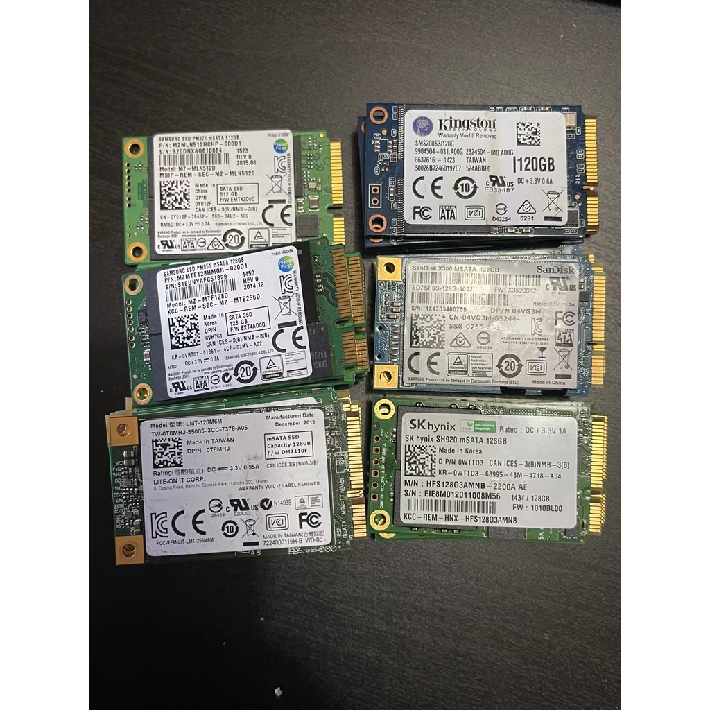 固態硬碟 128G mSATA SSD 拆機 包固90天 筆電 120G 128GB 256G 三星 金士頓