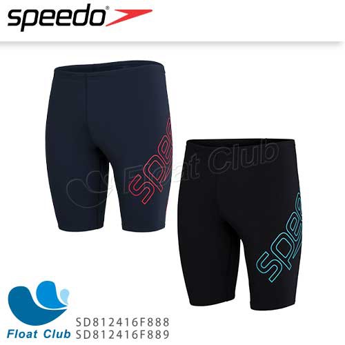 【SPEEDO】男運動及膝泳褲 Boom Logo Placement 黑藍/海軍藍橘紅 SD81241
