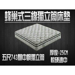 ☆德一傢俱☆蜂巢式三線獨立筒床墊