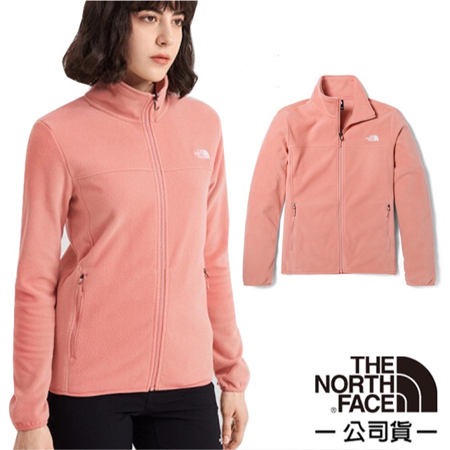 【美國 The North Face】女款 TKA 100 輕柔刷毛抓絨保暖外套夾克(亞洲版型)/4NAQ-HCZ 粉色