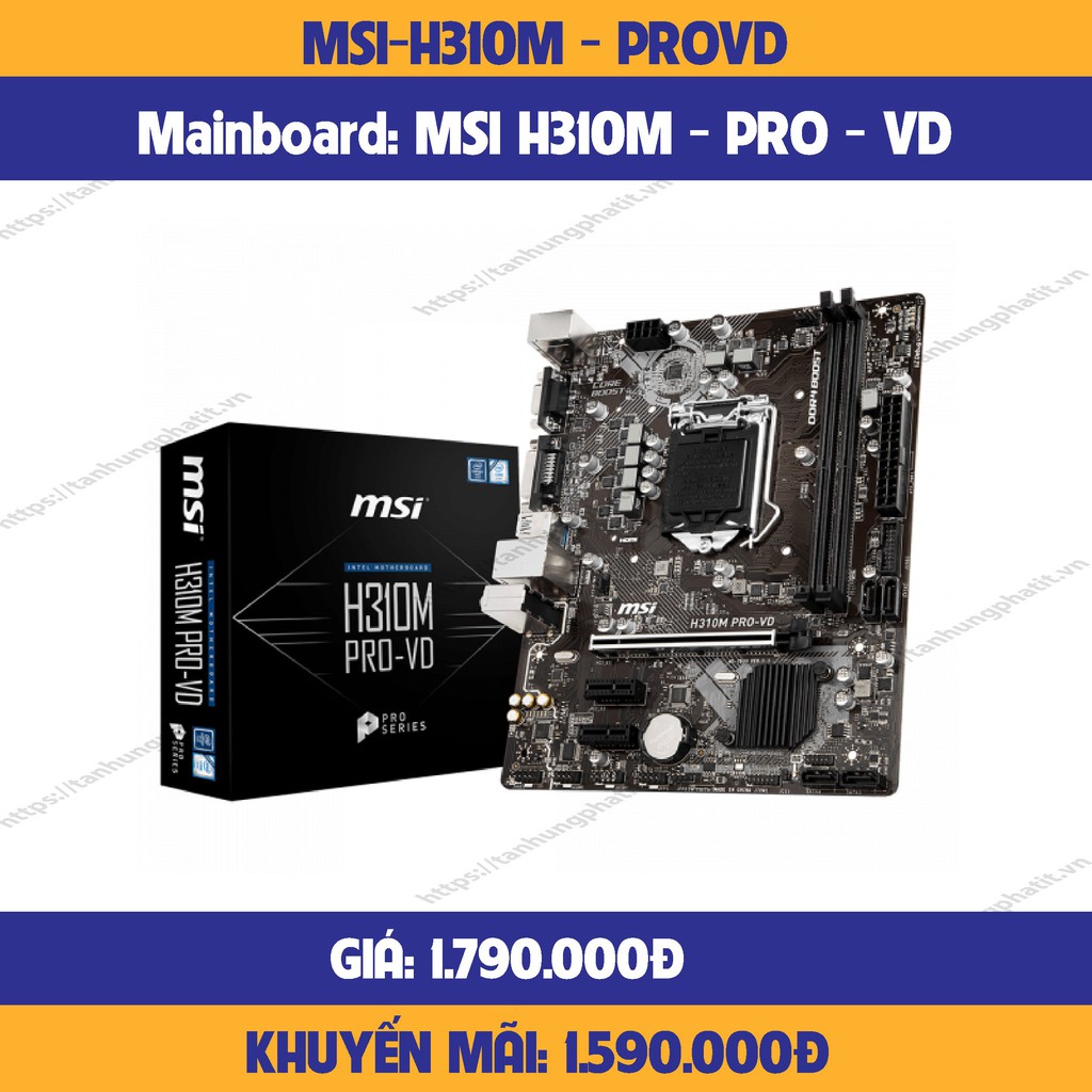 微星 H310M PRO-VD 主板正品 - 100% 全新