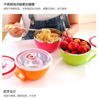 100680不銹鋼飯碗湯碗雙層隔熱防燙泡麵碗green only