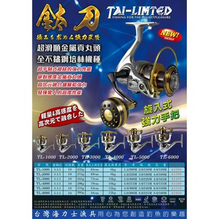 【漁樂商行】EVO 海力士 TL 鈦刀 鈦刀捲線器 紡車式捲線器 紡車輪 磯釣 海釣 池釣 金屬貢丸頭 鐵板