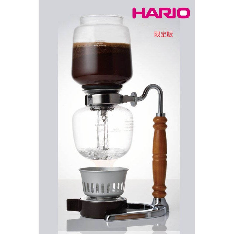 HARIO 50A-3 EX 虹吸式咖啡壺 3人份 (木柄支架 塞風壺)