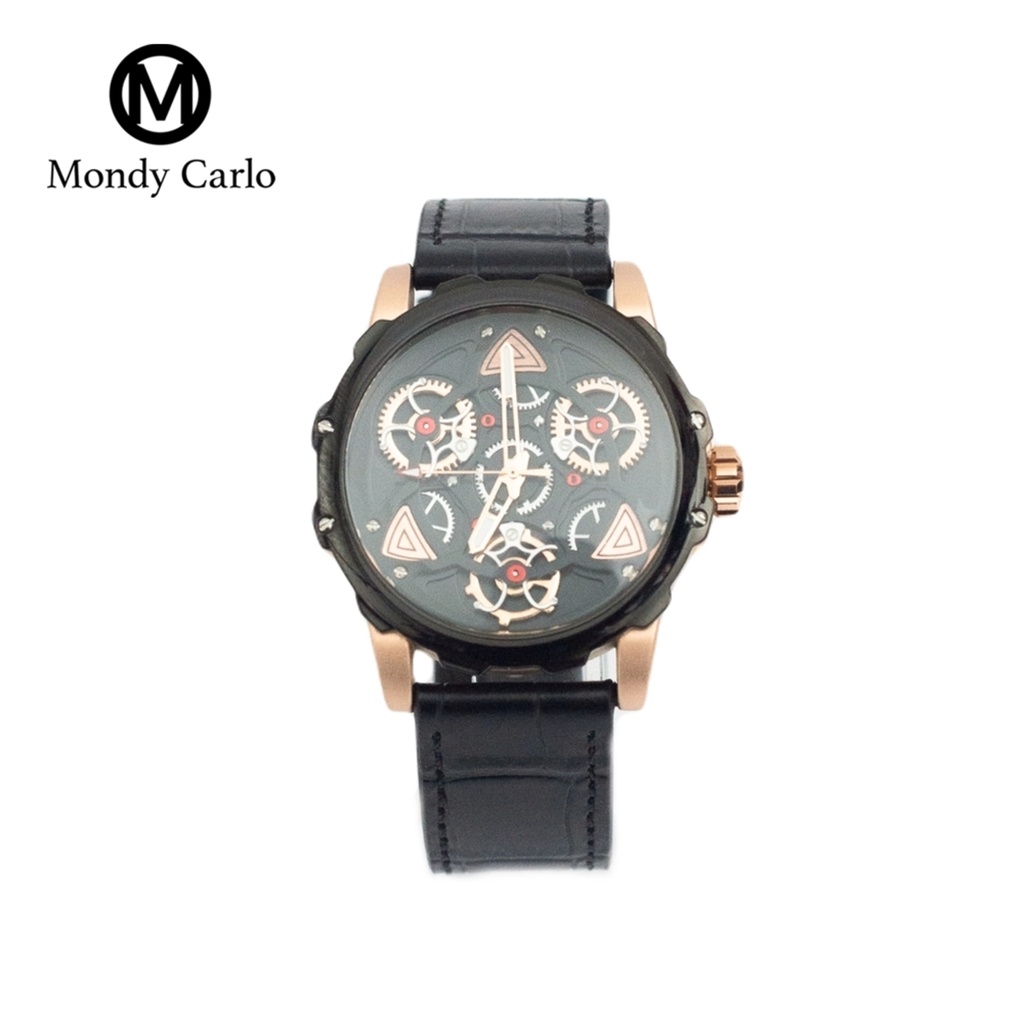 《Mondy Carlo蒙地卡羅》木星系列 衛星型自轉腕錶(墨黑) TimeHall 時間堂 業務 離心力旋轉 賽車款
