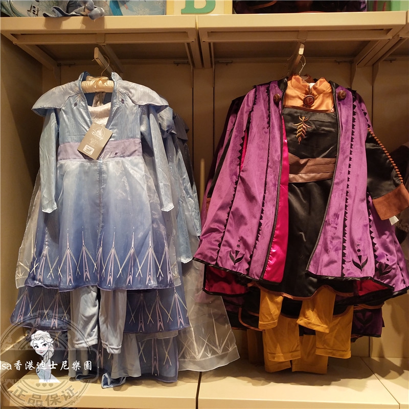 香港迪士尼冰雪奇緣2愛莎安娜公主兒童cosplay服裝冬季長袖演出服 蝦皮購物