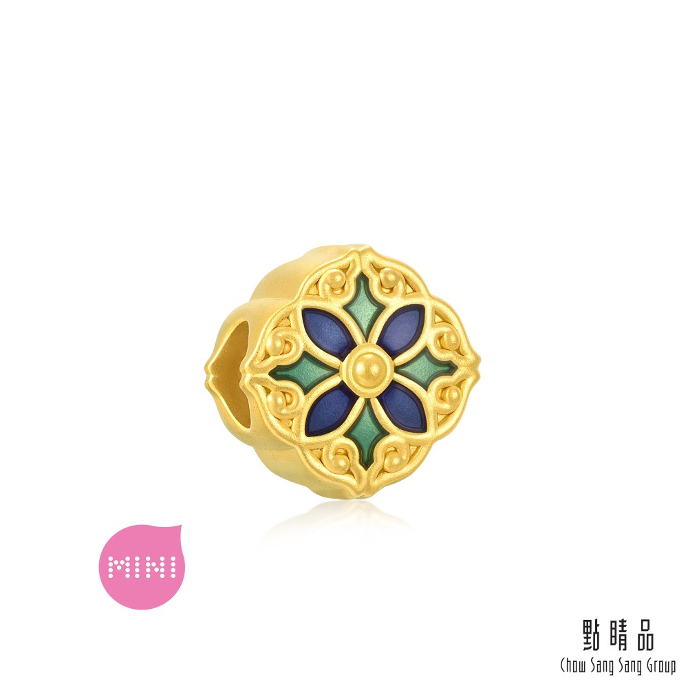 點睛品 Charme Mini 四方雲紋 黃金串珠