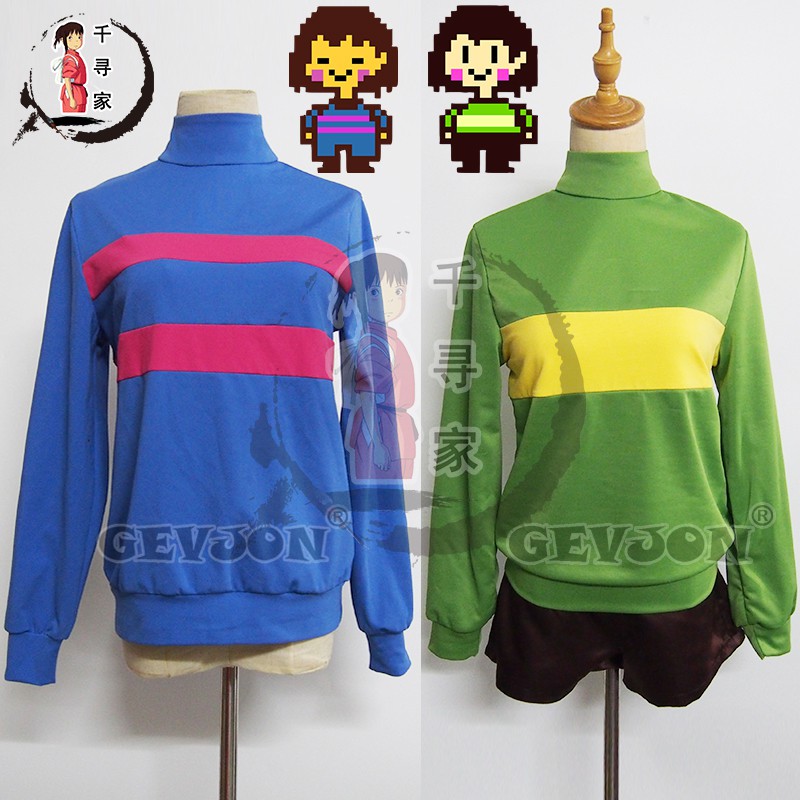 全場免運現貨速發cos服女裝全套動漫角色扮演服裝道具傳說之下undertale Cosplay服裝frisk Chara 蝦皮購物