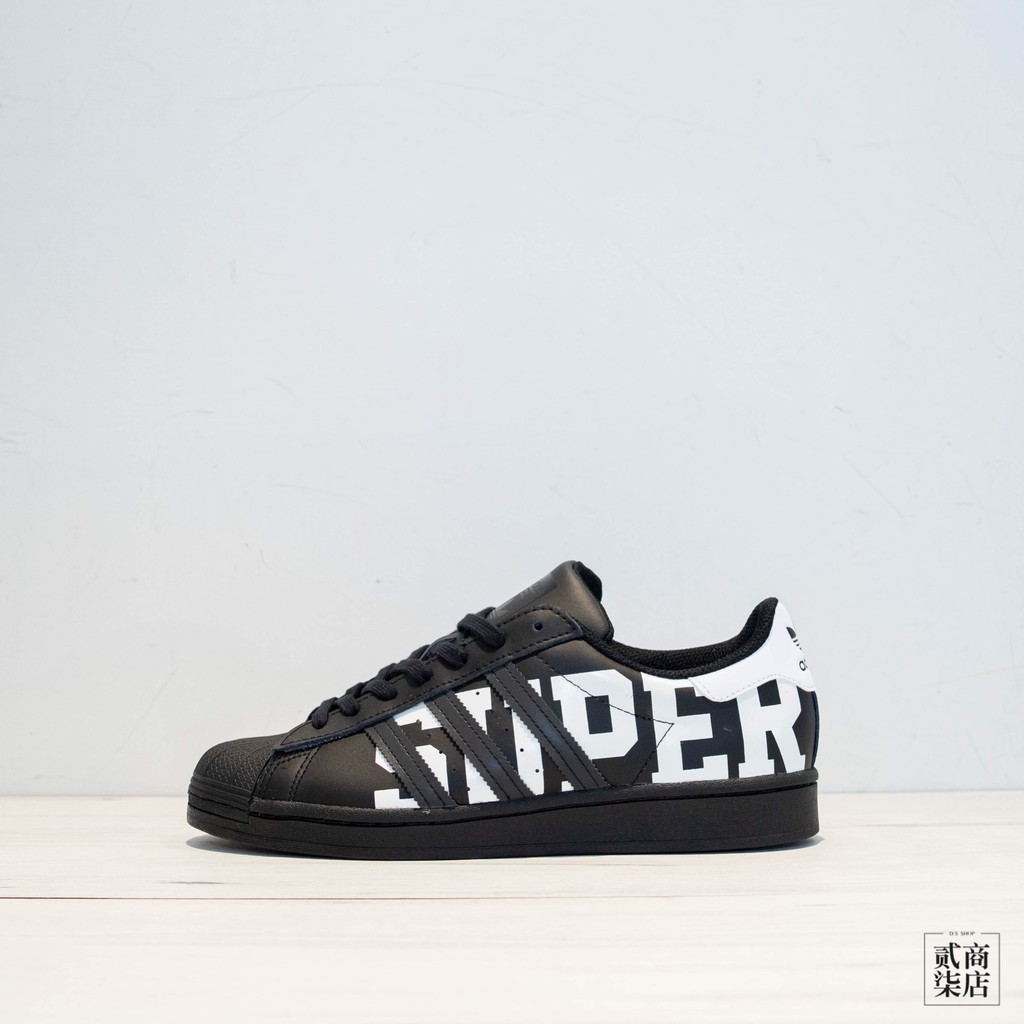 (貳柒商店) adidas Originals SuperStar 男款 黑色 黑底白字 貝殼頭 休閒鞋 FV2817