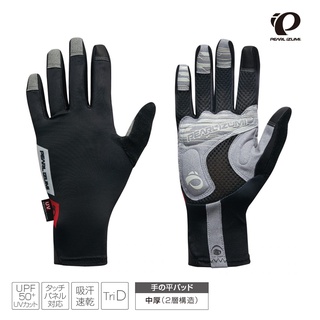 【Pearl izumi】28-5 抗UV 3D DRY 男款 長指手套 黑