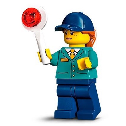 LEGO 60335 拆售 女性 售票員 月台工作人員 站長 (含手持配件如圖片)