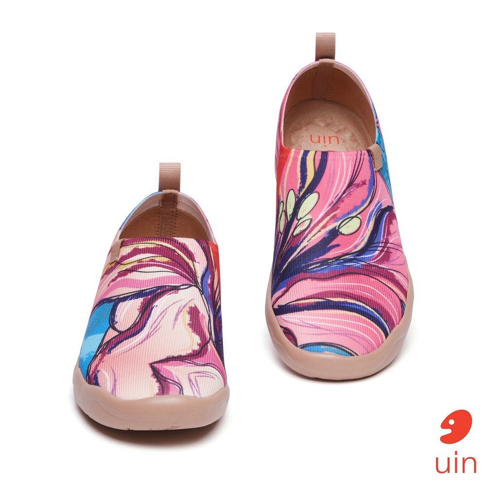 【uin】西班牙原創設計-怒放百合彩繪休閒女鞋W1010054(親子女段)