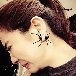 😈 萬聖節專區😈萬聖節超大黑蜘蛛 時尚個性穿刺耳釘耳環