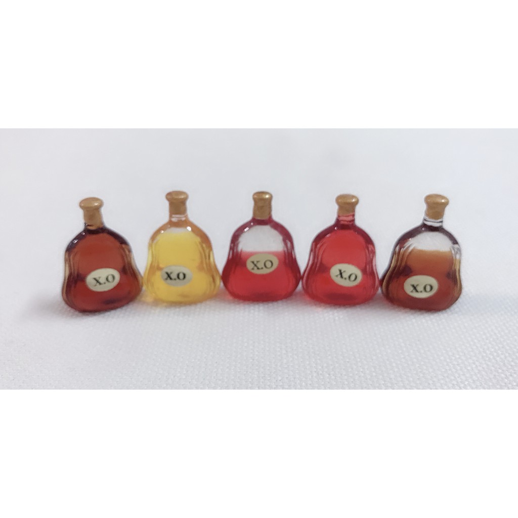 袖珍XO酒瓶(混合)5個一組~串珠/黏土/布藝/婚禮小物/材料包/成品訂製/uv膠