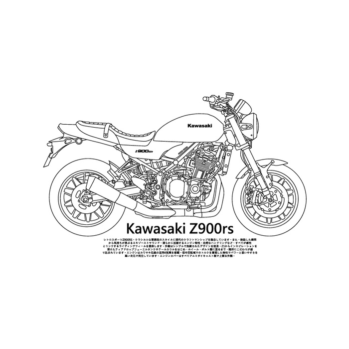 【Nika 設計師T恤】i-111-Kawasaki Z900rs摩托車T恤-短袖